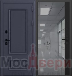 Входная дверь Гефест Термо Антрацит / Нуар Зеркало 2 - фото 83838