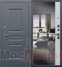Входная дверь Карден Антрацит / Жасмин Зеркало - фото 84216