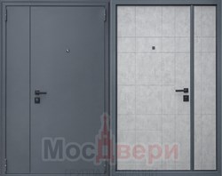 Входная дверь Престиж Серый шелк / Бетон Платина двустворчатая - фото 84217