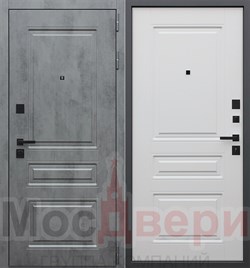 Входная дверь Фонтен Бетон Антрацит / Белый шелк - фото 84333