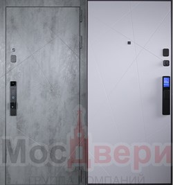 Входная дверь Урбан Смарт-LK6 Бетон Антрацит / Белый шелк с умным замком - фото 84595