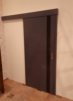 Межкомнатная дверь Авиано Карбоне Лакобель Черный - фото 84734