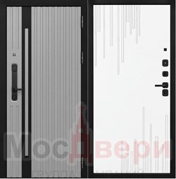 Входная дверь Кассель Серый шелк / Белый шелк - фото 84846
