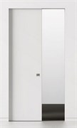 Скрытая дверь пенал раздвижная встроенная одностворчатая Profil 0Z Invisible под покраску с матовой алюминиевой кромкой
