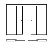 Пенал Eclisse Unico Double для встроенной раздвижной двустворчатой двери c обрамлением проема под гипсокартон