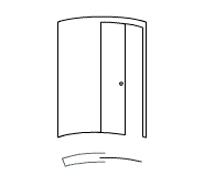 Пенал Eclisse Circular для встроенной раздвижной полукруглой (радиусной) одностворчатой двери c обрамлением проема под гипсокартон