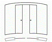Пенал Eclisse Circular Double для встроенной раздвижной полукруглой (радиусной) двустворчатой двери c обрамлением проема под гипсокартон