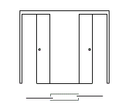 Пенал Eclisse Unilaterale для 2-х встроенных раздвижных одностворчатых параллельных дверей с обрамлением проема под гипсокартон