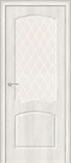 Межкомнатная дверь A-2 Касабланка Квадро сатинато со стеклом
