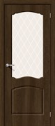 Межкомнатная дверь A-2 Дарк барнвуд Квадро сатинато со стеклом
