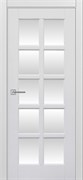 Межкомнатная дверь Эмаль Ornella Bianco Английская решетка со стеклом