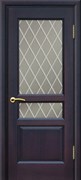Шпонированная ульяновская дверь Аметист Черный Жемчуг со стеклом