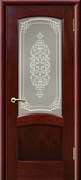 Шпонированная ульяновская дверь Роксолана Махагон со стеклом