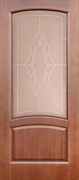 Дверь ульяновская натуральный шпон Саманта Лесной орех со стеклом