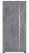 Дверь звукоизоляционная Rw 31dB Prima GL906 Бетон Антрацит с алюминиевой кромкой и автопорогом