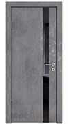 Дверь звукоизоляционная Rw 31dB Prima GL907 Бетон Антрацит LACOBEL Черный Лак с алюминиевой кромкой и автопорогом