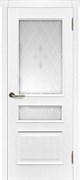 Межкомнатная дверь Корфу Дуб Жемчужный со стеклом