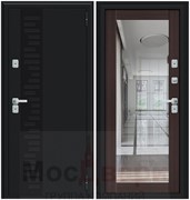 Уличная дверь с терморазрывом Термо-20 Черный бархат / Венге Зеркало для частного дома