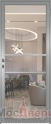 Алюминиевая дверь AG Loft 702 Argente RAL 9006 Transparent