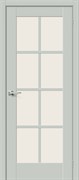 Межкомнатная дверь ENP-11 Серый матовый Английская решетка со стеклом