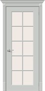 Межкомнатная дверь Эмаль BS-11 Grigio Английская решетка со стеклом