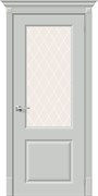 Межкомнатная дверь Эмаль BS-13 Grigio Сатинат белый с узором