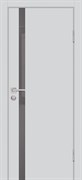 Межкомнатная дверь Profil 6E Манхэттен LACOBEL Серебряный лак с кромкой ABS в цвет полотна