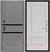 Входная дверь Agnes Серый шелк / White Soft с магнитным уплотнителем