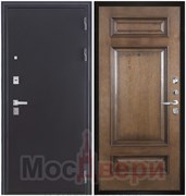 Входная дверь с шумоизоляцией Rw 45dB Brand Acoustic Антик серебристый / Красное дерево 3 филенки