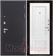 Входная дверь с шумоизоляцией Rw 45dB Brand Acoustic Антик серебристый / Дуб молочный 2 филенки