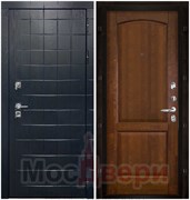 Входная дверь с шумоизоляцией Rw 47dB Hoff CISA Acoustic Черный жемчуг / Дуб Винтаж 2 филенки