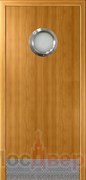 Пластиковая маятниковая дверь CL Светлый Анегри с иллюминатором и отбойной пластиной