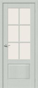 Межкомнатная дверь P-13 Серое дерево Мателюкс Английская решетка со стеклом