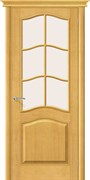 Межкомнатная дверь Массив сосны M-7 Мед Сатинато со стеклом