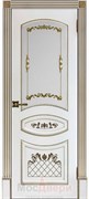 Дверь на заказ Эмаль Aurelia Grand Bianco patina Oro высота 2300 мм со стеклом
