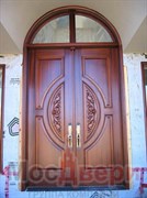 Входная дверь с арочной фрамугой ADGF-2 Красное дерево