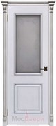 Дверь заказная Эмаль Parma Grand Bianco patina Argento высота 2300 мм со стеклом
