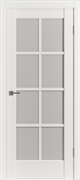 Межкомнатная дверь Profil 114DU Крем Английская решетка со стеклом