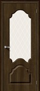 Межкомнатная дверь S-33 Дарк барнвуд Квадро сатинато со стеклом