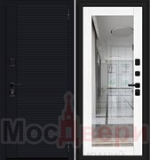 Входная дверь DBR-3 Черный / Зеркало Белый