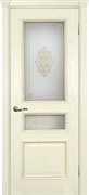 Межкомнатная дверь Авиньон Эвкалипт Витраж Белый со стеклом
