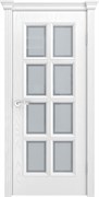 Межкомнатная дверь Беатрис Кашемир белый со стеклом Фацет