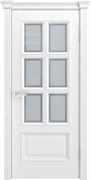 Межкомнатная дверь Жаклин Кашемир белый со стеклом Фацет