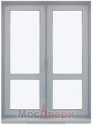 Двустворчатая пластиковая балконная дверь RB-LG/G серая