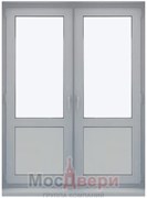 Двустворчатая пластиковая балконная дверь RB-LG/P серая