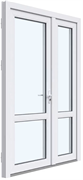 Двустворчатая пластиковая дверь межкомнатная RX-LG/G белая