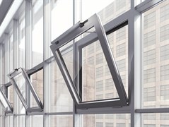 Алюминиевое окно откидное AG серое
