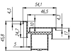 Коробка скрытая Metrica Invisible Reverse Черная 46*54*2100 для полотен Alum с белым грунтом