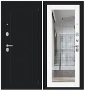 Входная дверь FS-1 Черный бархат / Сноу Зеркало