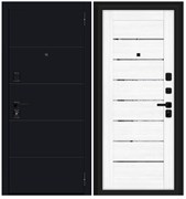 Входная дверь PD-1 Черный / Сноу